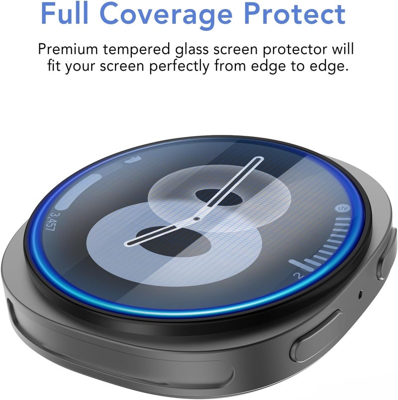 SPGUARD 3 Pack for Samsung Galaxy Watch 8 44mm Screen Protector,Full Protective Tempered Glass Film All Around Coverage Cover ONLY Compatible with Galaxy Watch8 44mm - Image 5